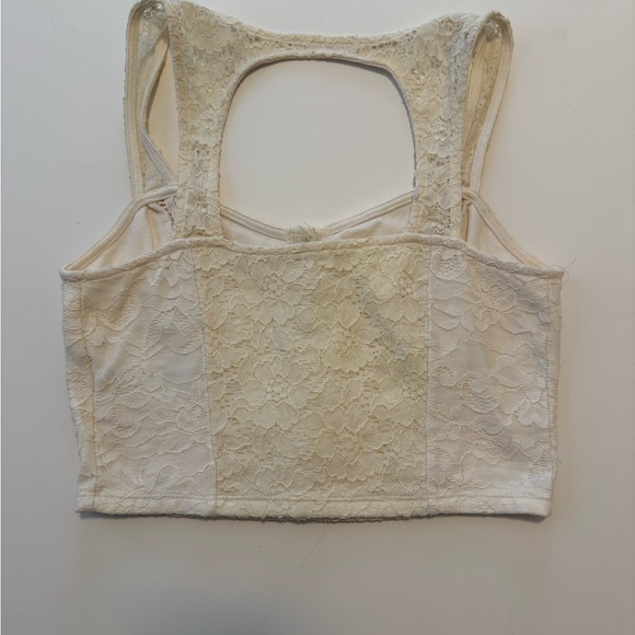 Kimchi Blue Cream Lace Crop Top - Picture 2 of 5